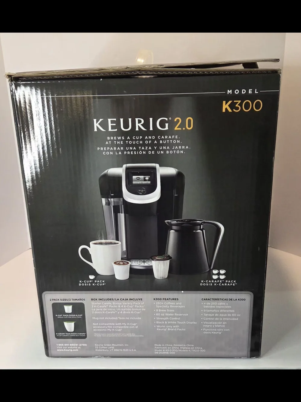 Keurig K300 Hot Brewer 2.0 in Black - Single-Serve & Carafe Brewing